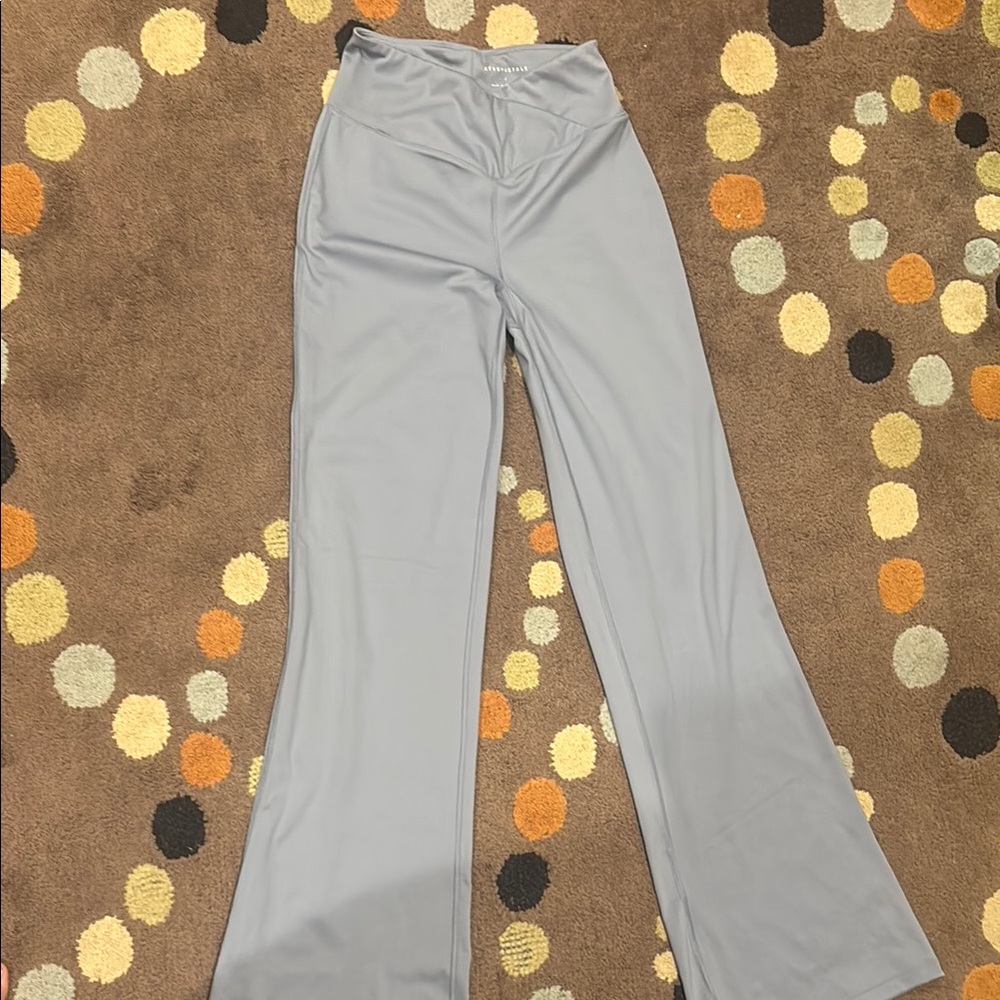 Aeropostale Women's Gray High-Waisted Flare Pants